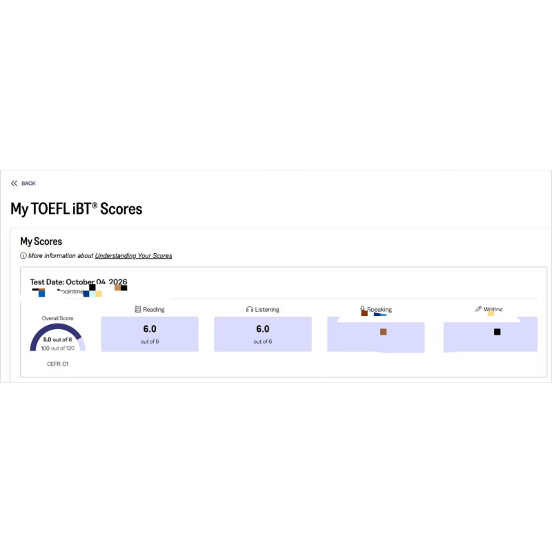 江西某同学托福替考出5.0分